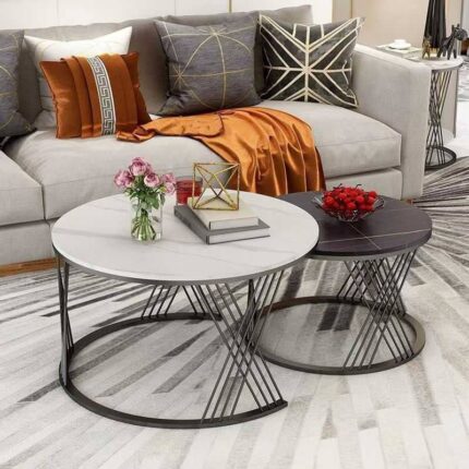 2-in-1 Marble Center Table for Living Room | Modern Coffee Table