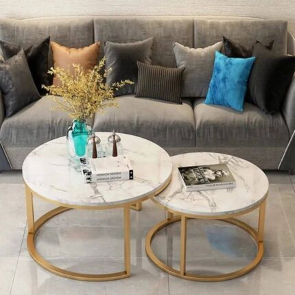 2-in-1 Round Center Table - Furniture & Decor in Beautiful Colour Box