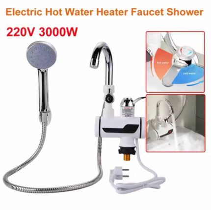 220V Electric Instant Hot Water Faucet 3000W Fast Heating with LED Temperature Display
