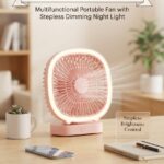 Rechargeable Table Fan with LED Light