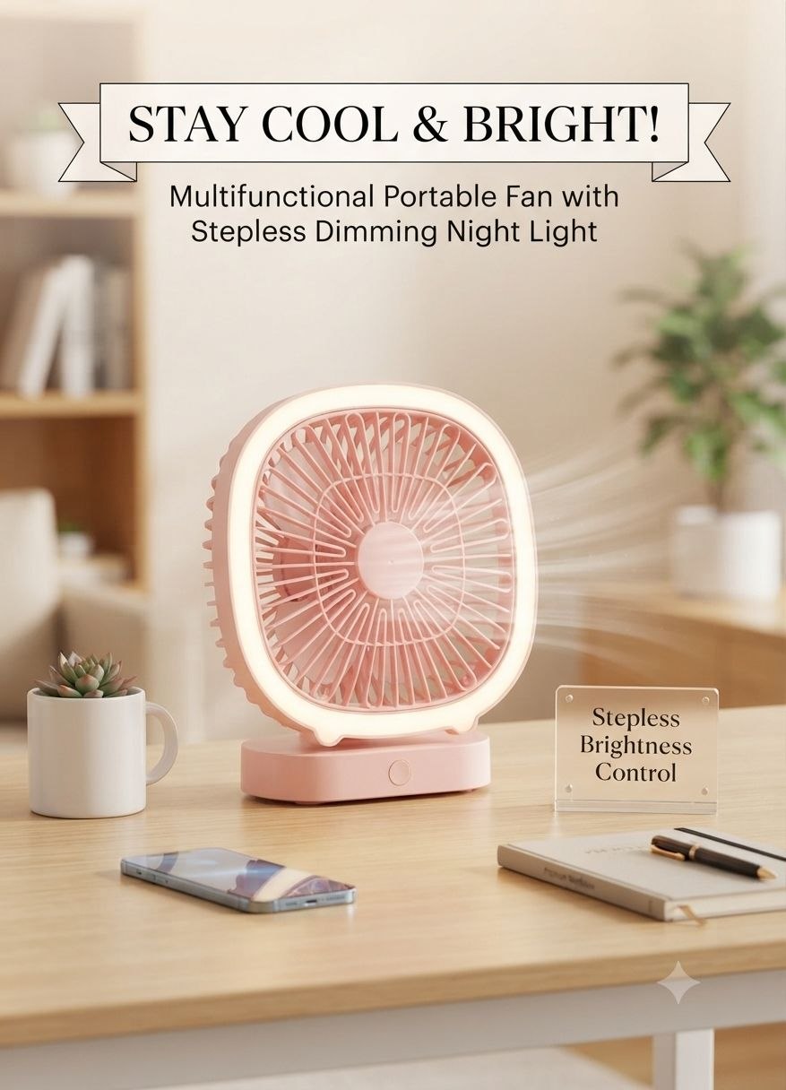 IMG_20260827_151644_624.jpg Rechargeable Table Fan with LED Light - Image 1