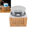Essential Oil Diffuser 400ml – Quiet Aromatherapy Humidifier with Flame Effect, Night Light & Timer for Bedroom