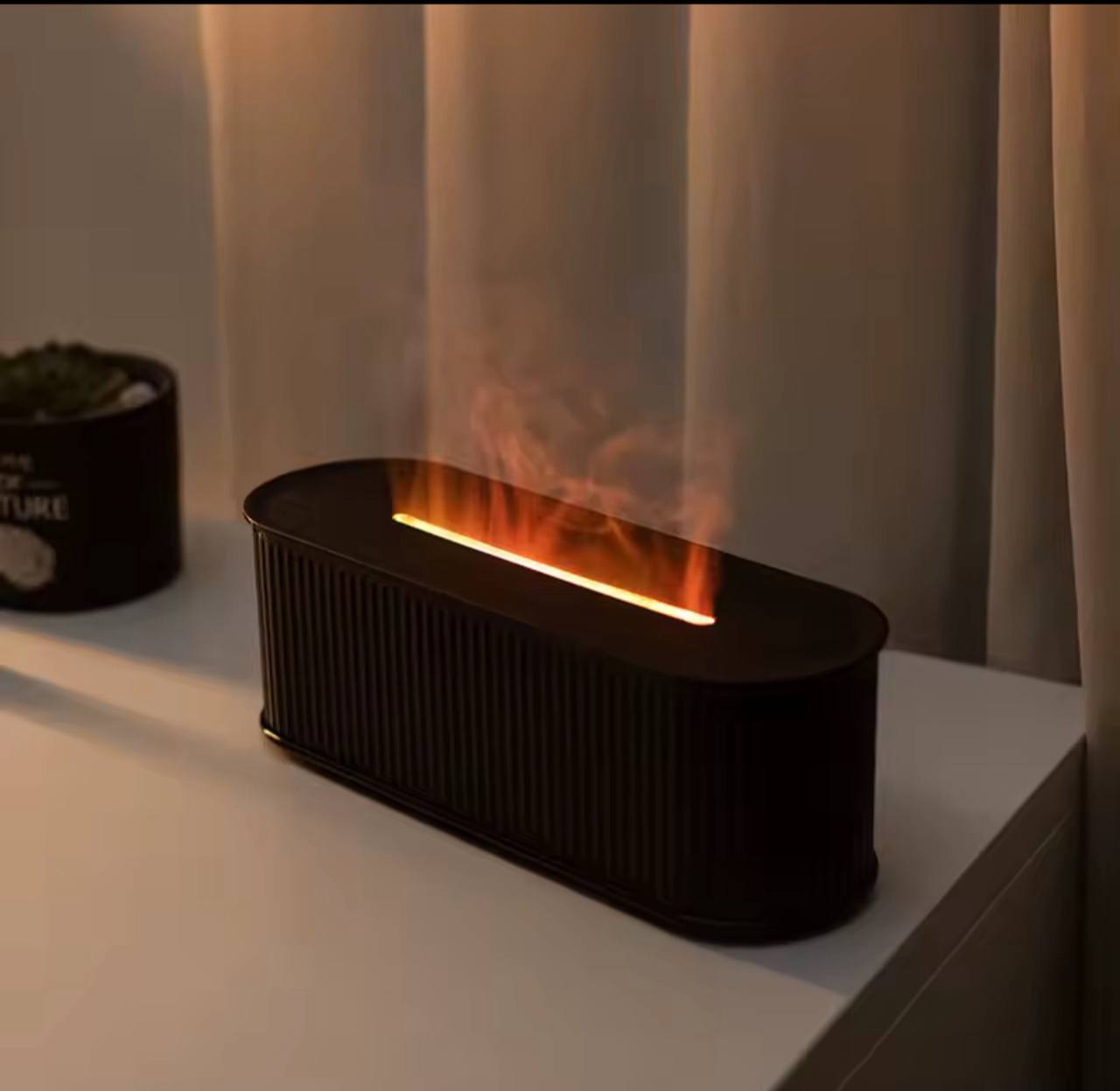 Essential Oil Diffuser with Simulated Flame and Colorful Gradient Light for Home Office Essential Oil Diffuser with Simulated Flame and Colorful Gradient Light for Home Office