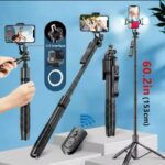 L16 Wireless Selfie Stick Tripod Stand, Foldable Monopod for Smartphones and GoPro Action Cameras