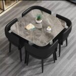Modern Stone Dining Table and Chairs Set (4 Seater) for Home & Hotel Use