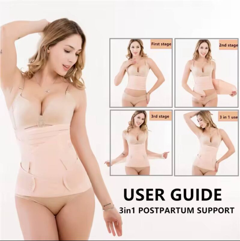 Postpartum Belly Band 3-in-1 Waist Trainer Pelvis Support Wrap for Women