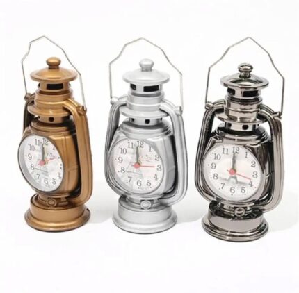 Retro Oil Lamp Alarm Clock - Creative Desktop Table Clock for Home, Living Room & Office Decor