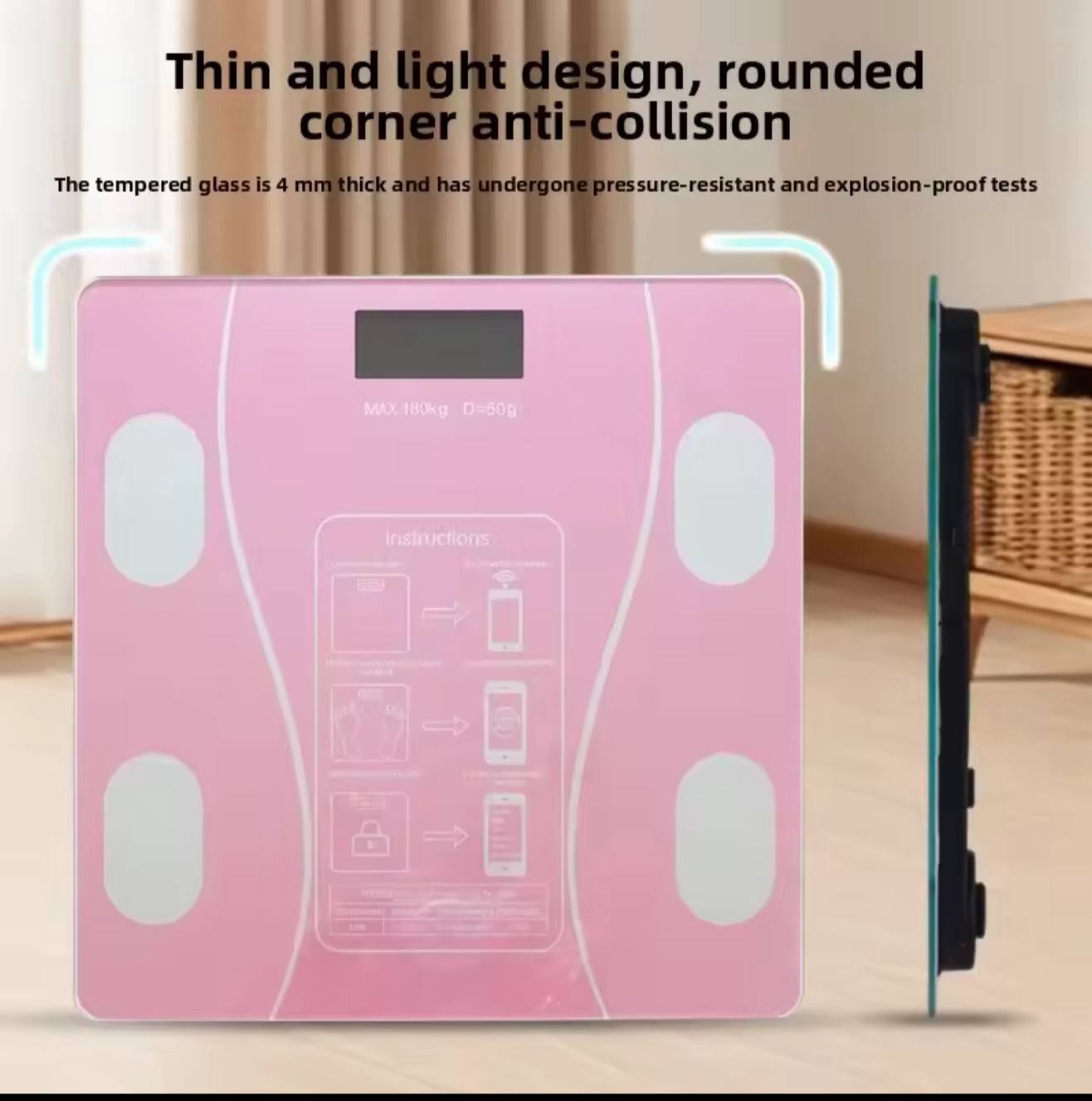 Smart Bluetooth Body Fat Scale for Home – Rechargeable with Fitness App Sync, Weight Tracking & Health Monitoring Smart Bluetooth Body Fat Scale for Home – Rechargeable with Fitness App Sync, Weight Tracking & Health Monitoring